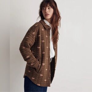 Madewell Fanta Shirt Jacket Shacket in weathered grove